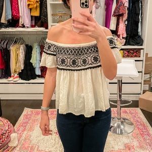 White off the shoulder top